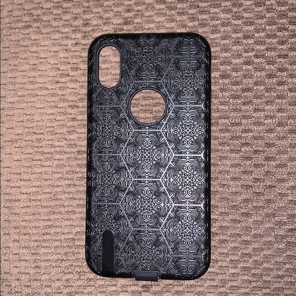 Black Baroque Print IPhone X Case - Picture 1 of 2